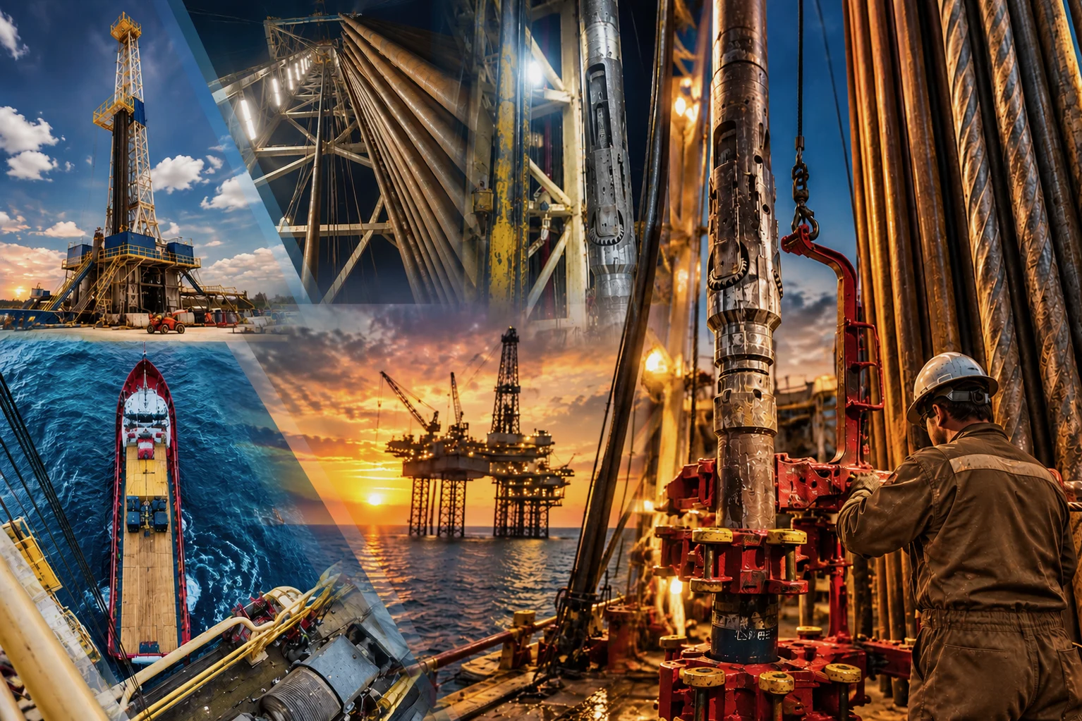 HOC team member inspecting drilling equipment
